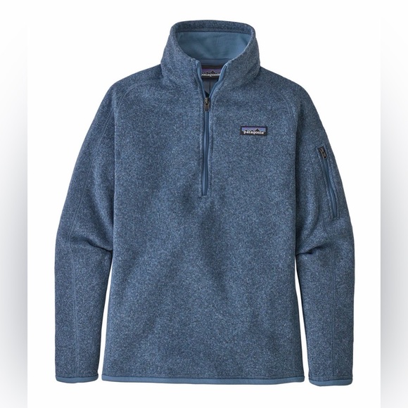 Patagonia Sweaters - Patagonia Women's Pullover Sweater 1/4 Zip Fleece Lined Blue Poly Knit sz M